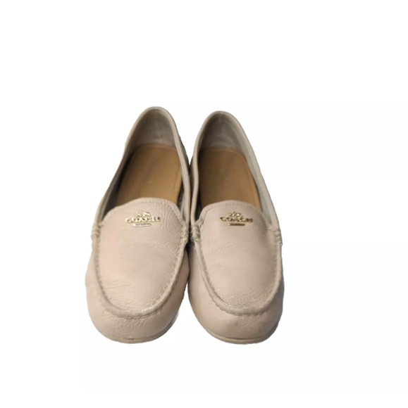 Coach New York Womens Mary Lock Up Leather Slip On Tan Loafers Shoes Size 8 B - Picture 4 of 9